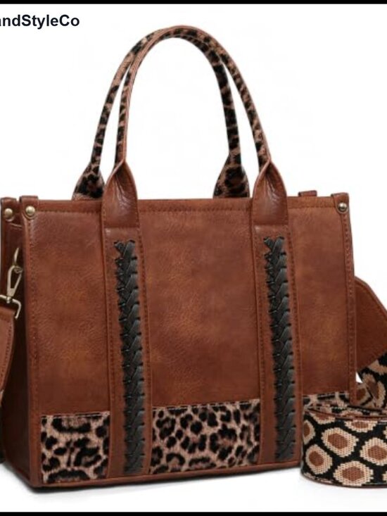 Handbags - Denim Satchel Handbags for Women Structured Tote Bag with Flat Bottom Vegan
